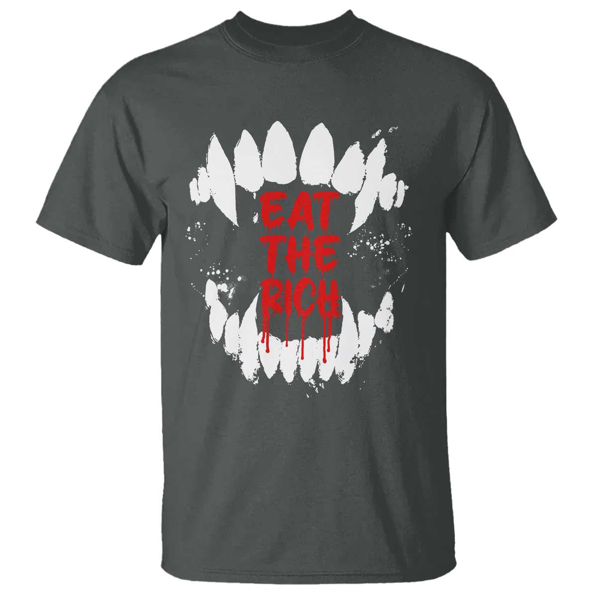 Eat The Rich T Shirt Vamp Fangs Social Activist - Wonder Print Shop