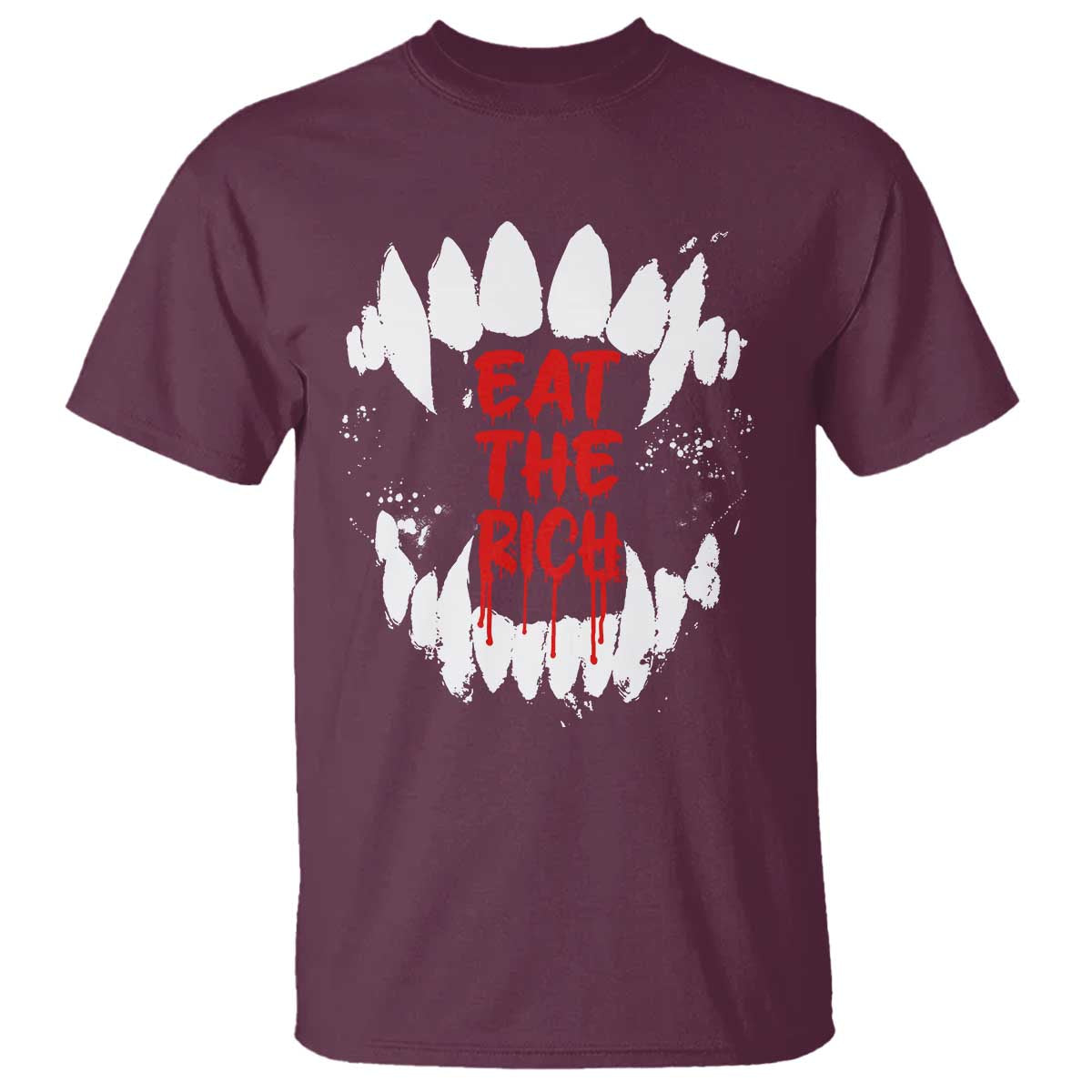 Eat The Rich T Shirt Vamp Fangs Social Activist - Wonder Print Shop