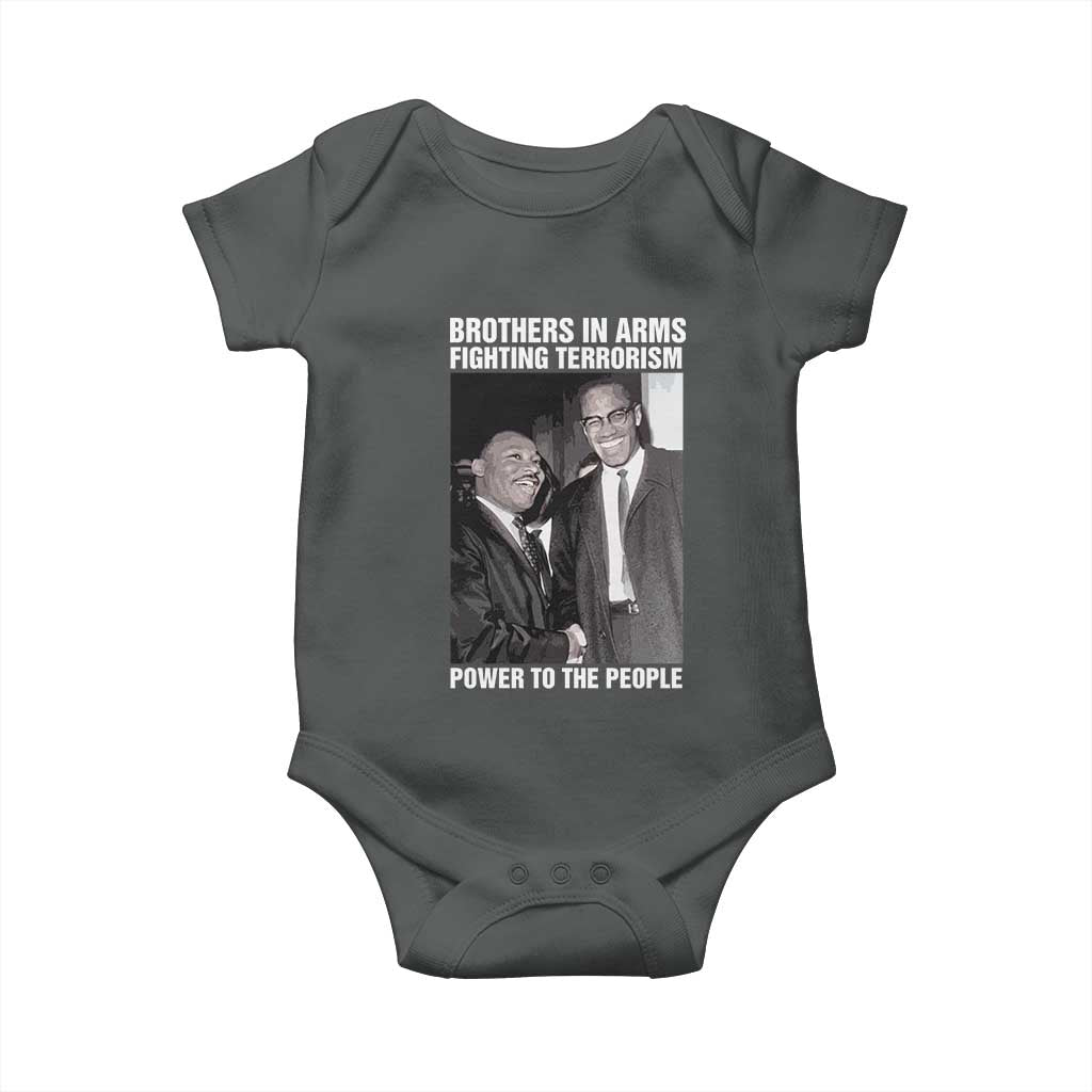 Martin Luther King And Malcolm X Baby Onesie Brothers In Arms Fighting Terrorism Power To The People