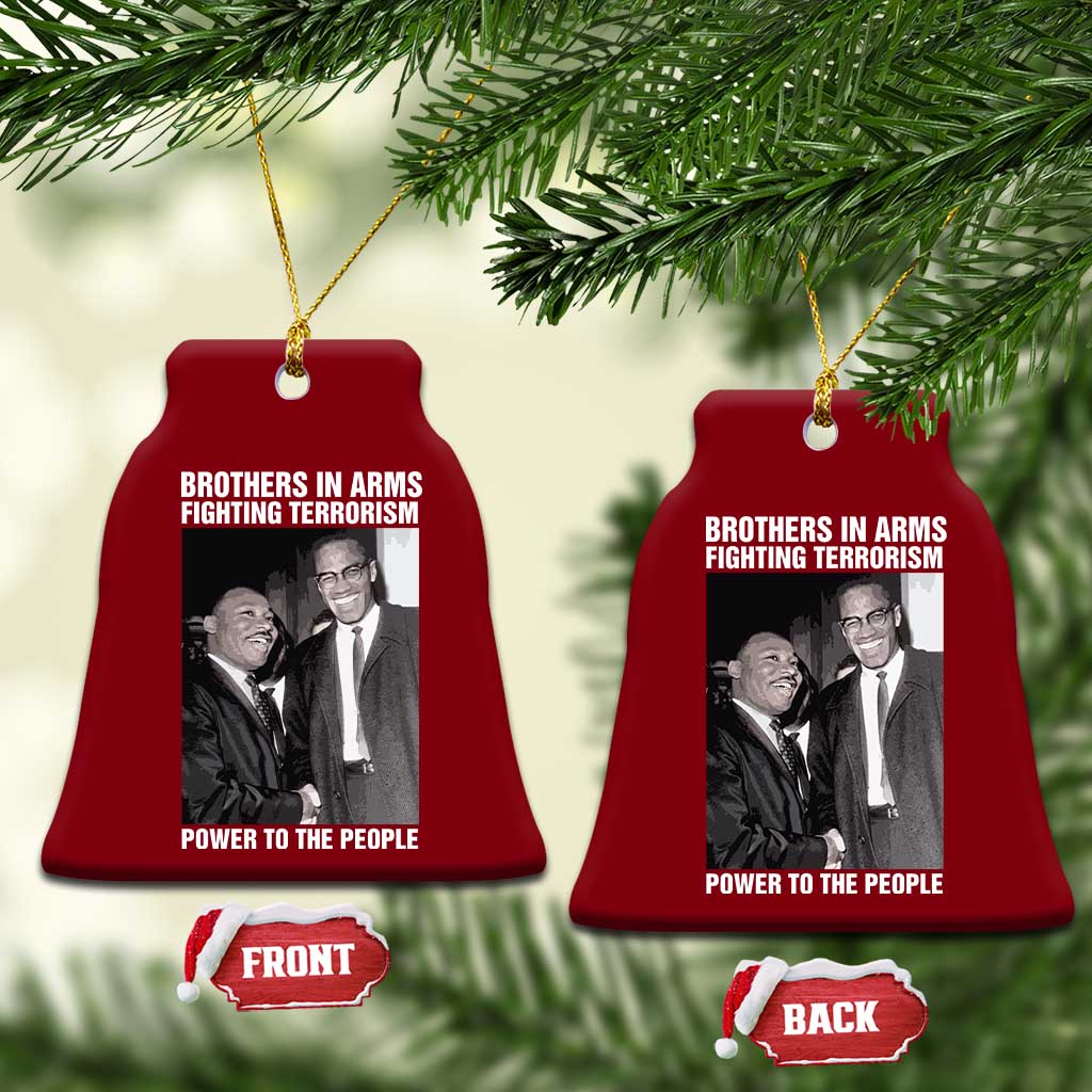 Martin Luther King And Malcolm X Ceramic Ornament Brothers In Arms Fighting Terrorism Power To The People