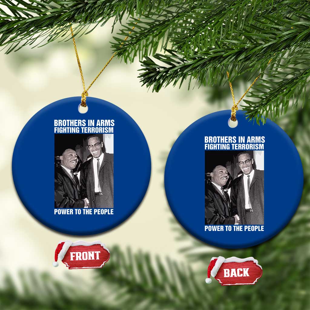 Martin Luther King And Malcolm X Ceramic Ornament Brothers In Arms Fighting Terrorism Power To The People