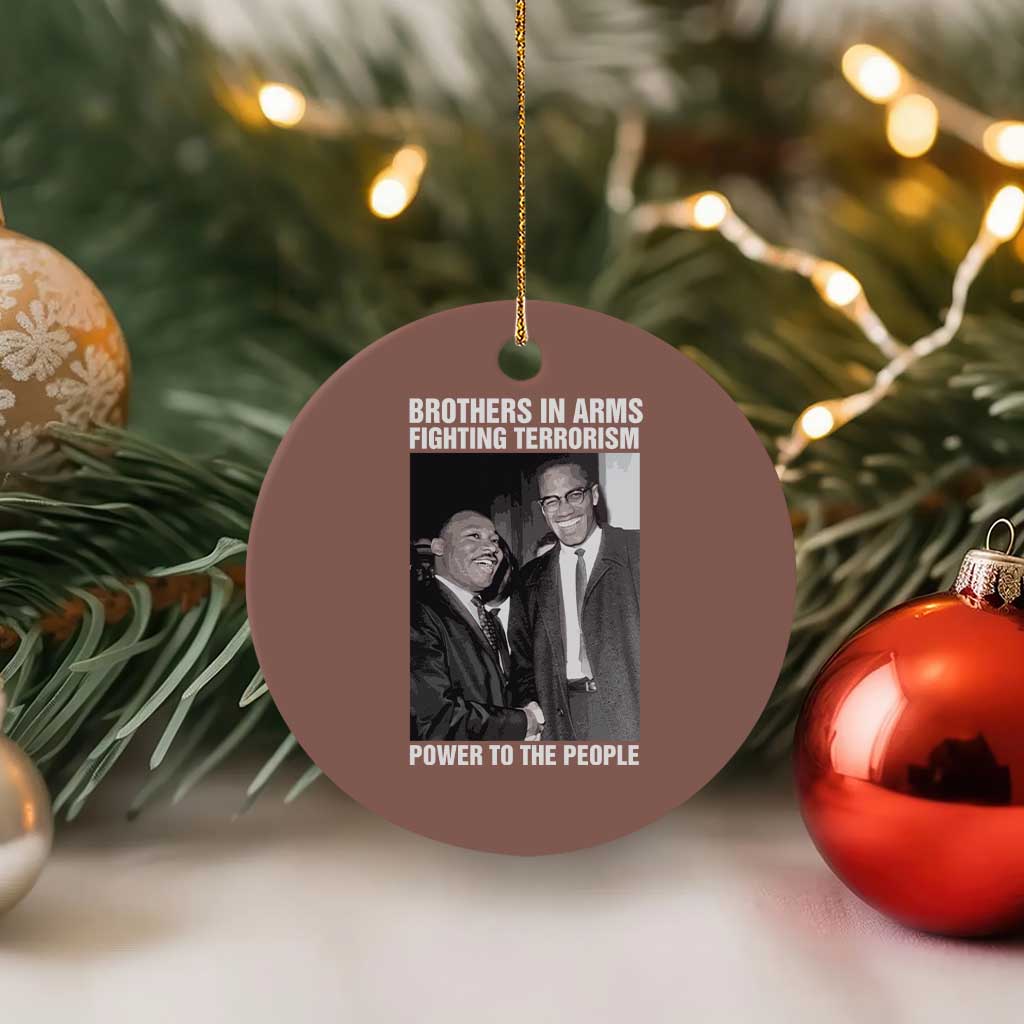 Martin Luther King And Malcolm X Ceramic Ornament Brothers In Arms Fighting Terrorism Power To The People