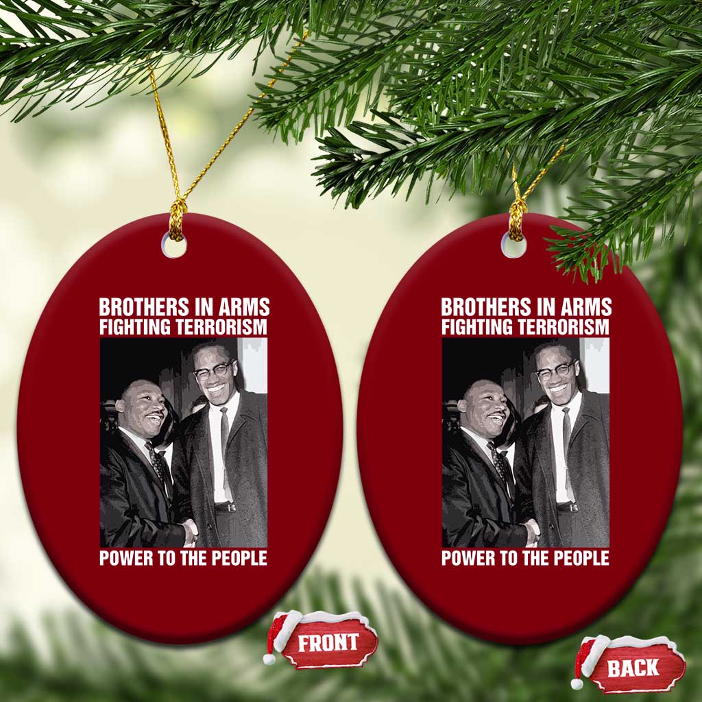 Martin Luther King And Malcolm X Ceramic Ornament Brothers In Arms Fighting Terrorism Power To The People