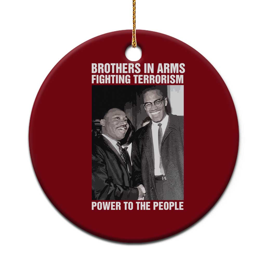 Martin Luther King And Malcolm X Ceramic Ornament Brothers In Arms Fighting Terrorism Power To The People