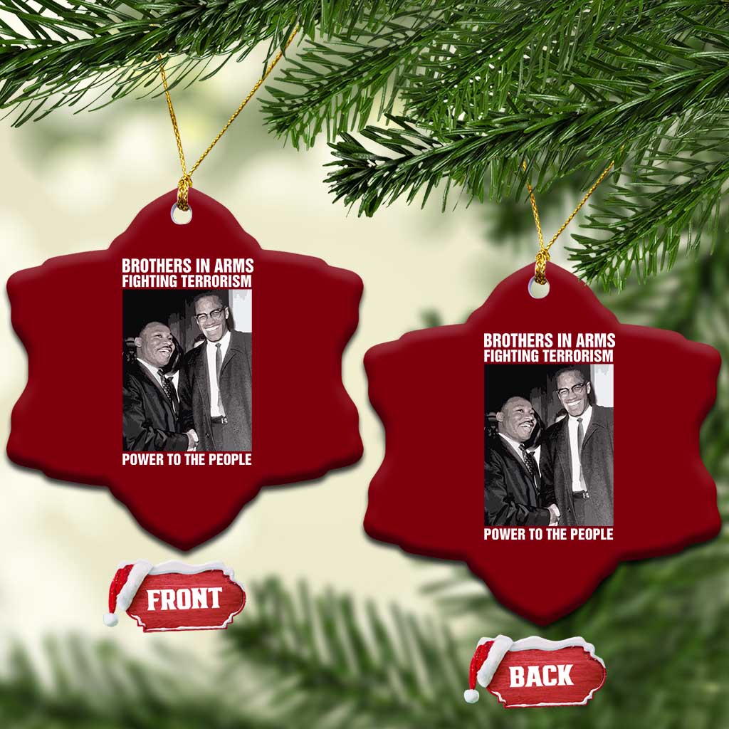 Martin Luther King And Malcolm X Ceramic Ornament Brothers In Arms Fighting Terrorism Power To The People