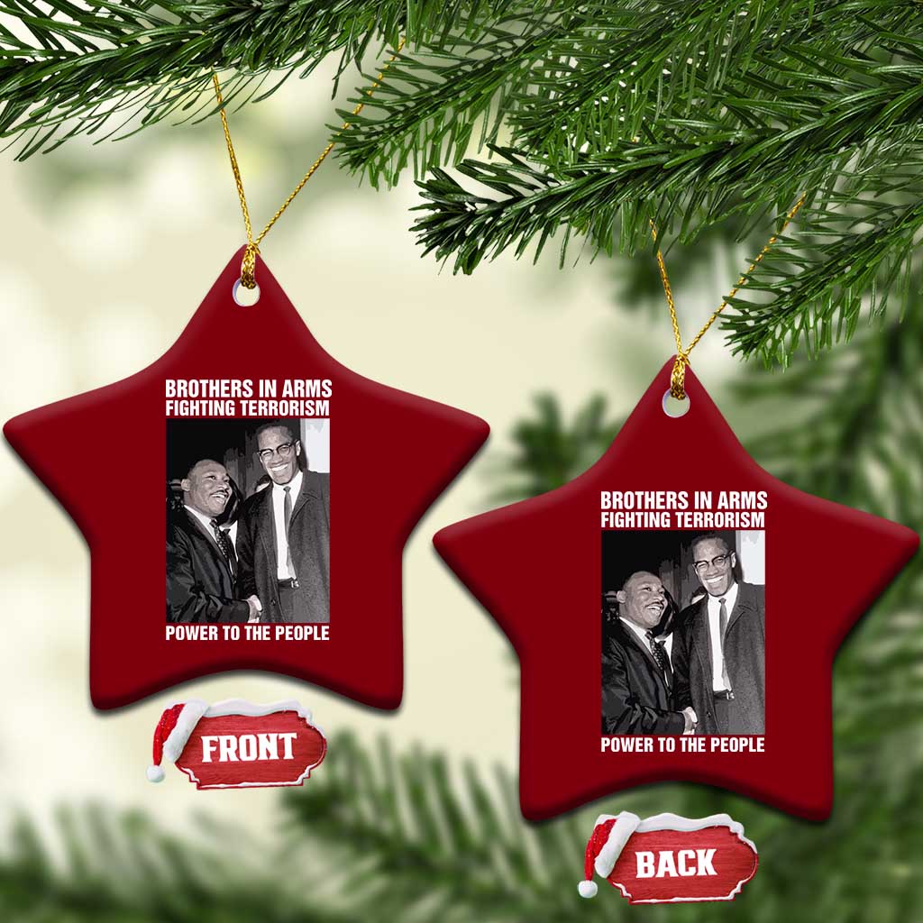Martin Luther King And Malcolm X Ceramic Ornament Brothers In Arms Fighting Terrorism Power To The People