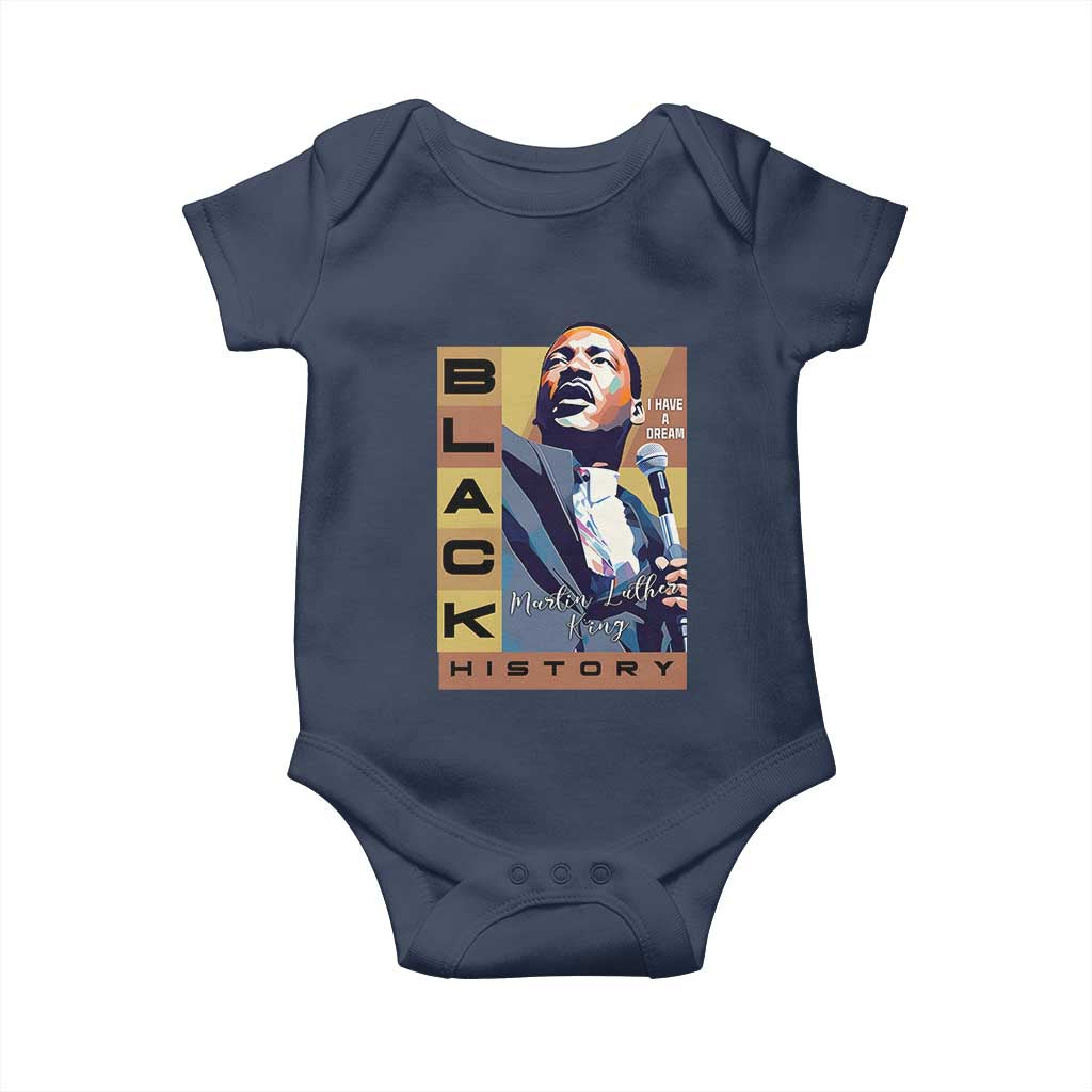 I Have A Dream Martin Luther King MLK Quote Baby Onesie Black History Month