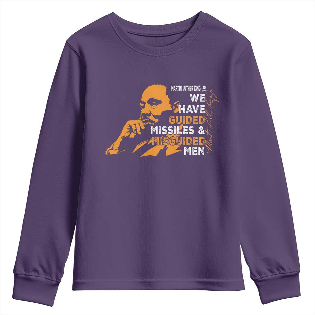MLK We Have Guided Missiles And Misguided Men Youth Sweatshirt Martin Luther King Jr Black History Month