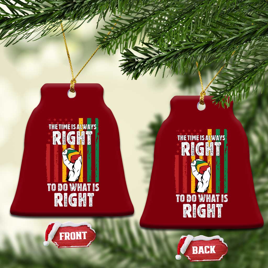 Martin Luther King Quote Ceramic Ornament The Time Is Always Right To Do What Is Right Hand Fist