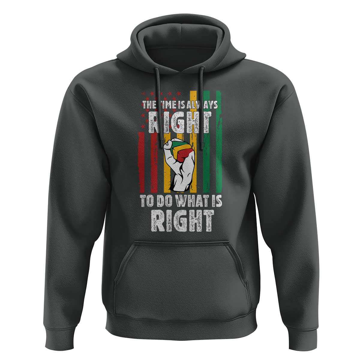 Martin Luther King Quote Hoodie The Time Is Always Right To Do What Is Right Hand Fist