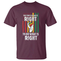 Martin Luther King Quote T Shirt The Time Is Always Right To Do What Is Right Hand Fist