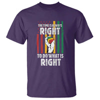 Martin Luther King Quote T Shirt The Time Is Always Right To Do What Is Right Hand Fist