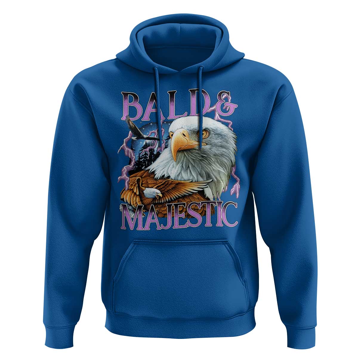 Funny Eagle Bald And Majestic Hoodie Vintage Eagle Thunder Storm