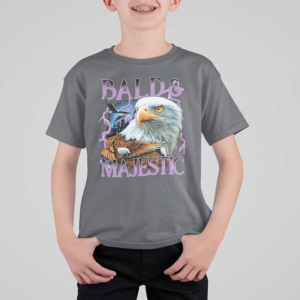 Funny Eagle Bald And Majestic T Shirt For Kid Vintage Eagle Thunder Storm - Wonder Print Shop