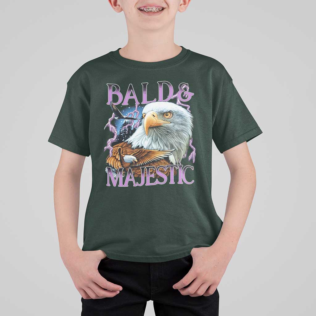 Funny Eagle Bald And Majestic T Shirt For Kid Vintage Eagle Thunder Storm - Wonder Print Shop