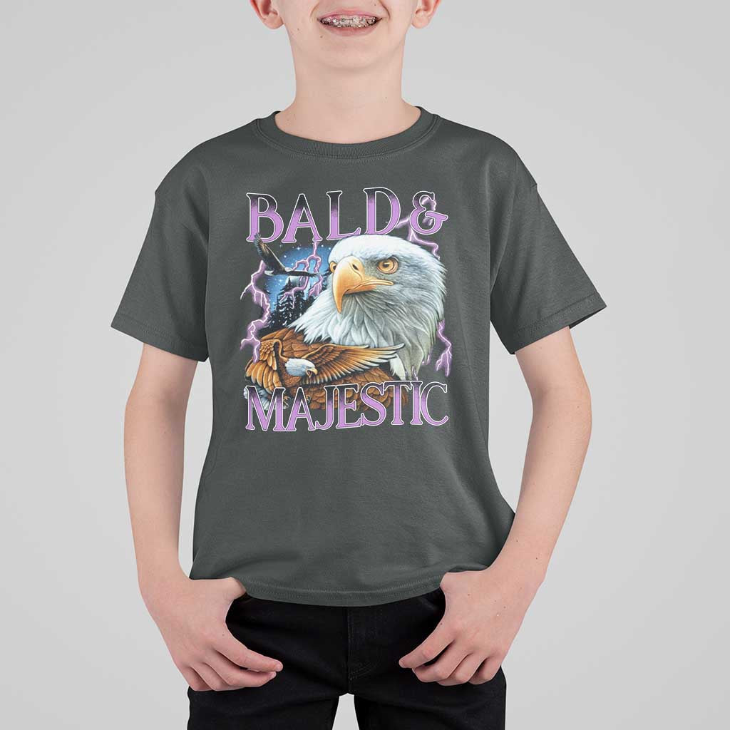 Funny Eagle Bald And Majestic T Shirt For Kid Vintage Eagle Thunder Storm - Wonder Print Shop