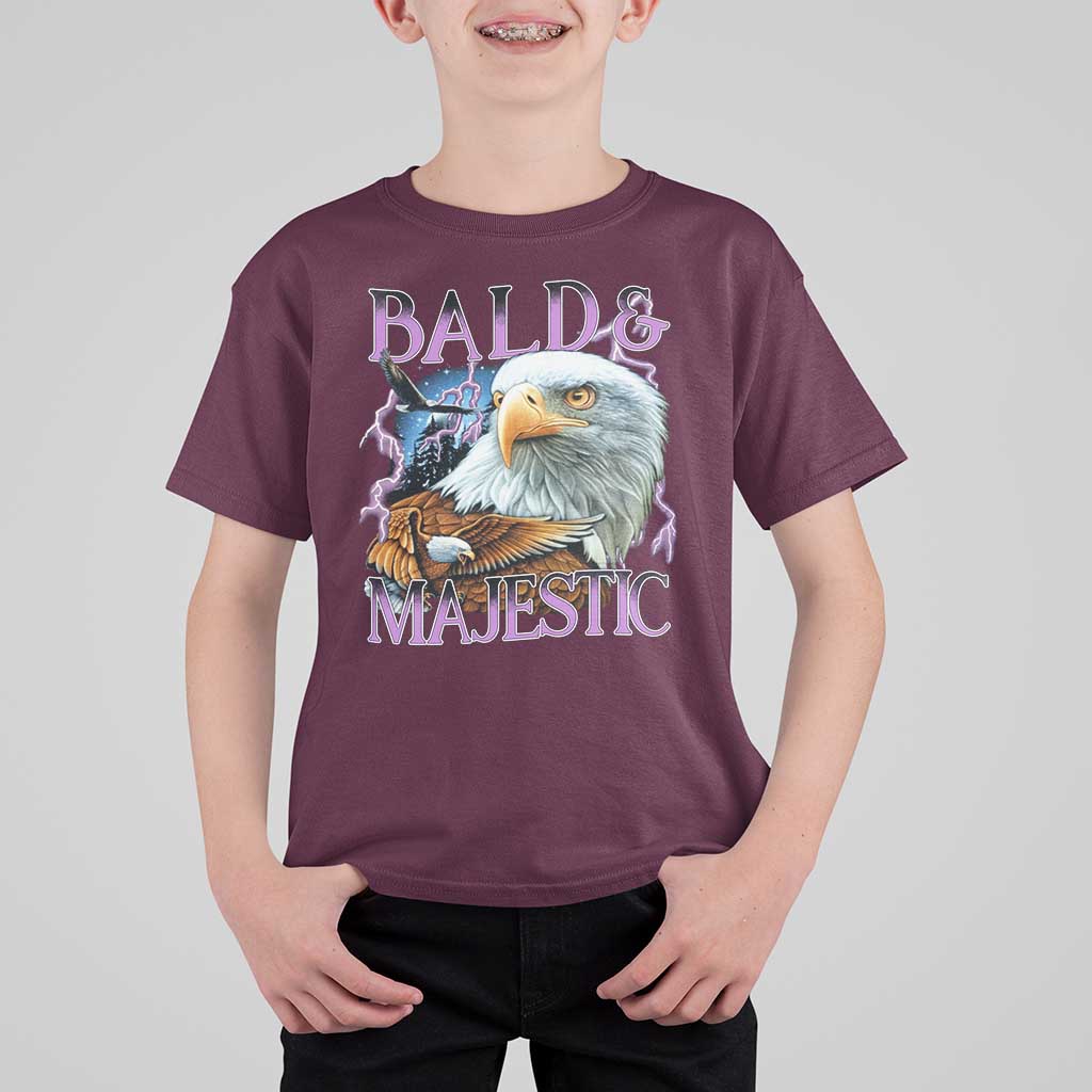 Funny Eagle Bald And Majestic T Shirt For Kid Vintage Eagle Thunder Storm - Wonder Print Shop