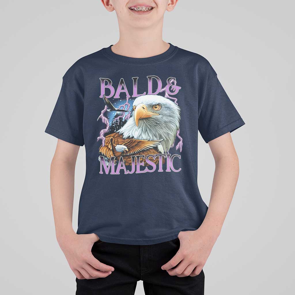 Funny Eagle Bald And Majestic T Shirt For Kid Vintage Eagle Thunder Storm - Wonder Print Shop