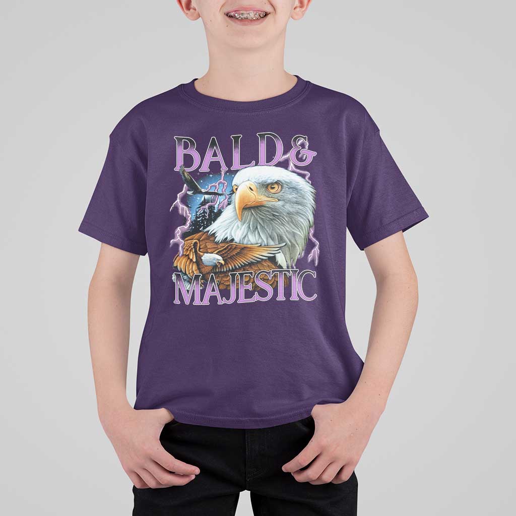 Funny Eagle Bald And Majestic T Shirt For Kid Vintage Eagle Thunder Storm - Wonder Print Shop