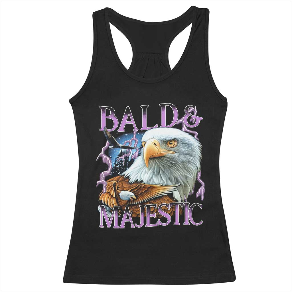Funny Eagle Bald And Majestic Racerback Tank Top Vintage Eagle Thunder Storm