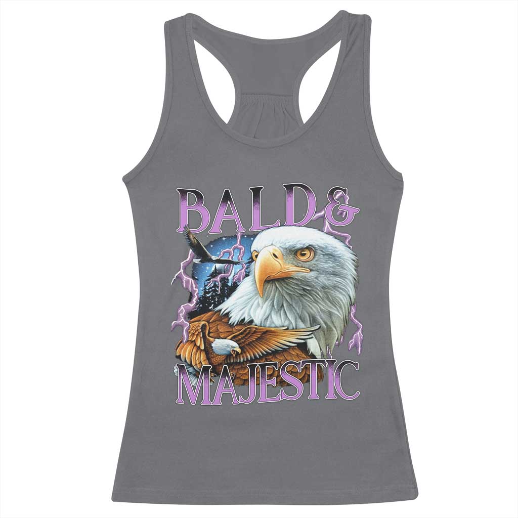 Funny Eagle Bald And Majestic Racerback Tank Top Vintage Eagle Thunder Storm