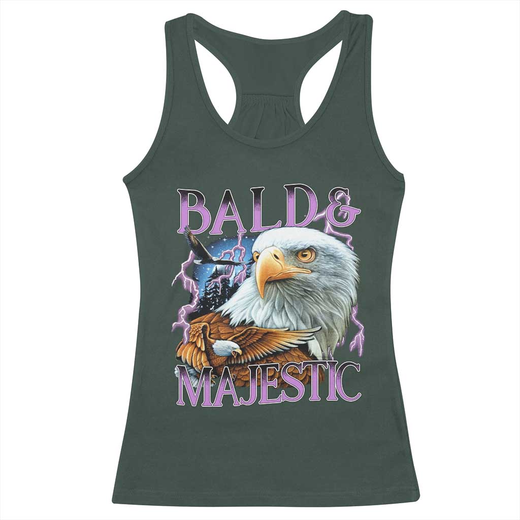 Funny Eagle Bald And Majestic Racerback Tank Top Vintage Eagle Thunder Storm