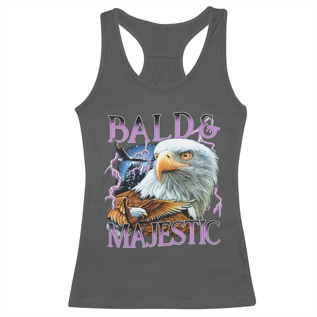 Funny Eagle Bald And Majestic Racerback Tank Top Vintage Eagle Thunder Storm