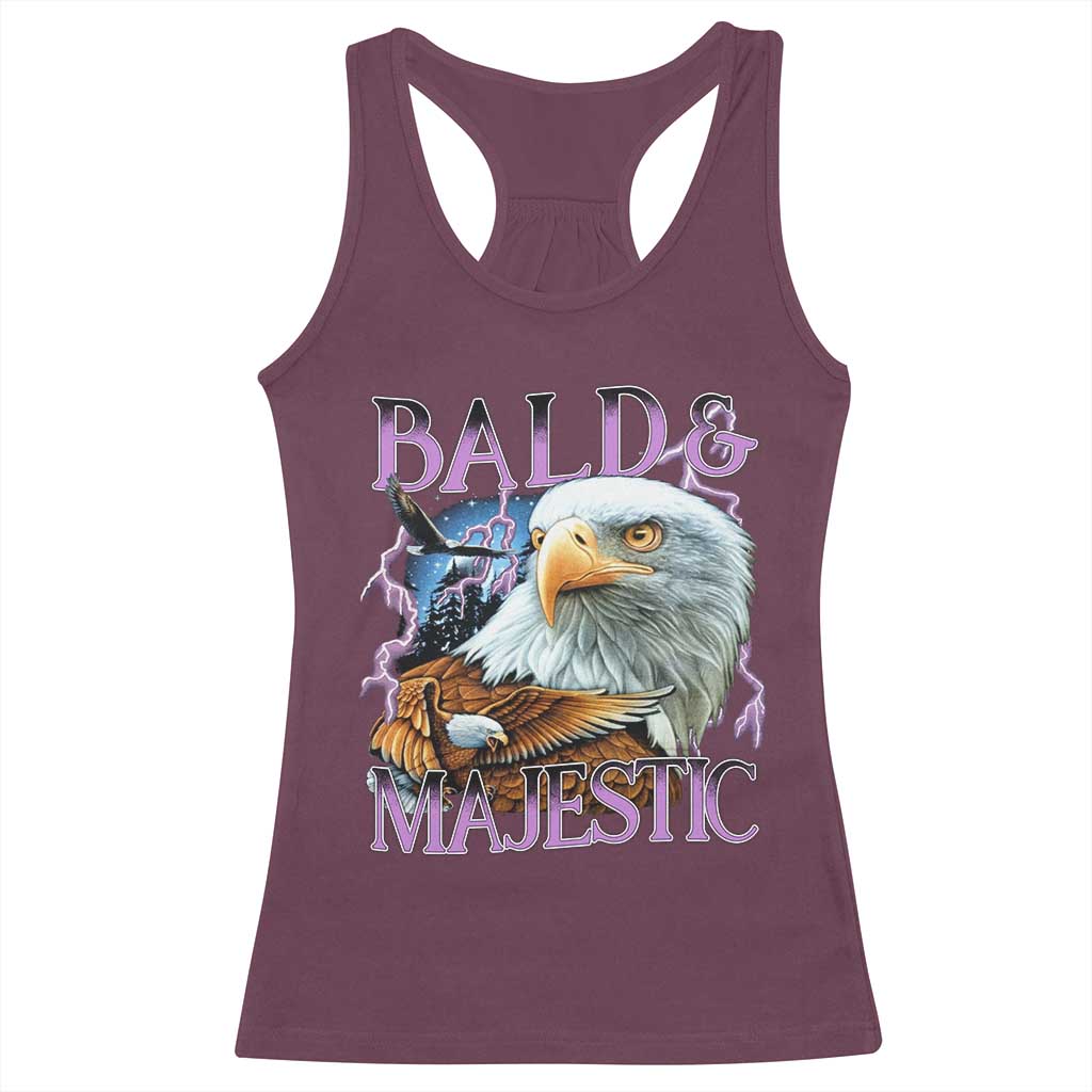 Funny Eagle Bald And Majestic Racerback Tank Top Vintage Eagle Thunder Storm