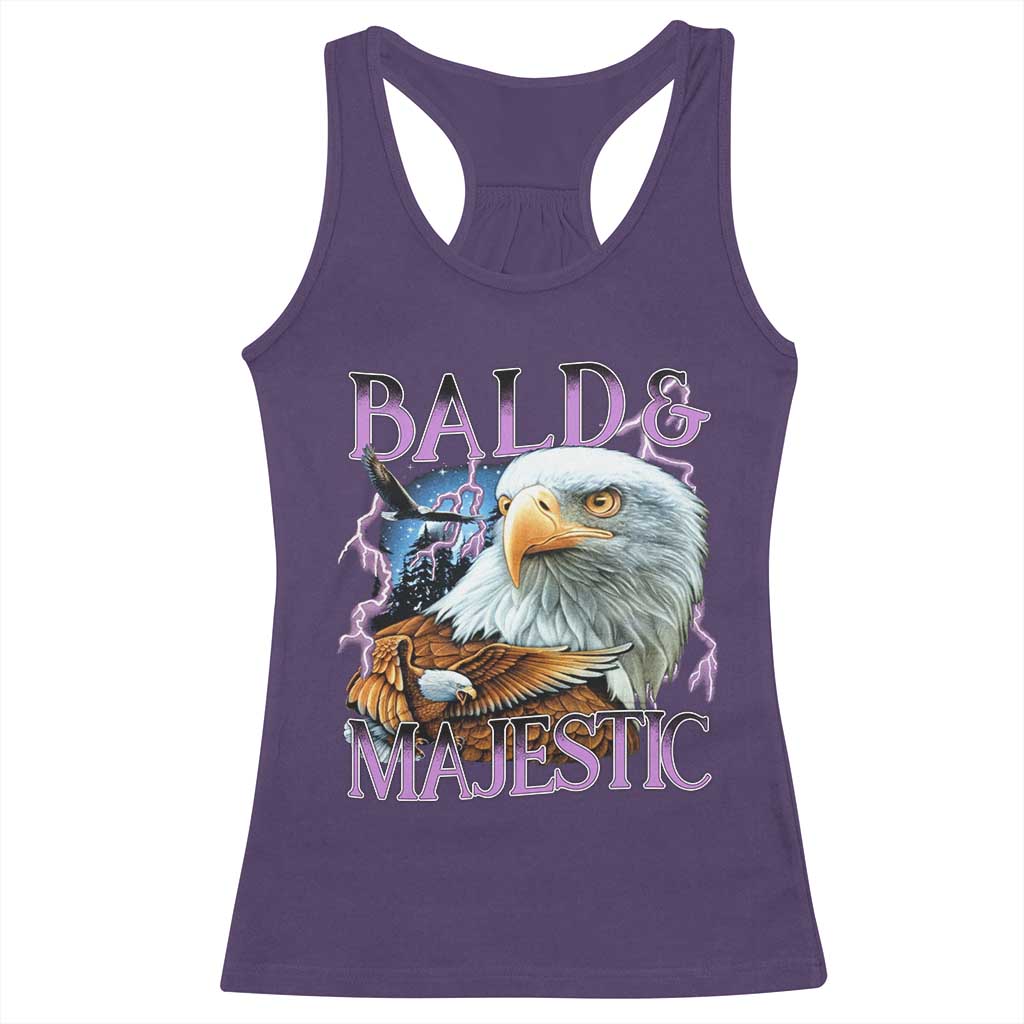 Funny Eagle Bald And Majestic Racerback Tank Top Vintage Eagle Thunder Storm