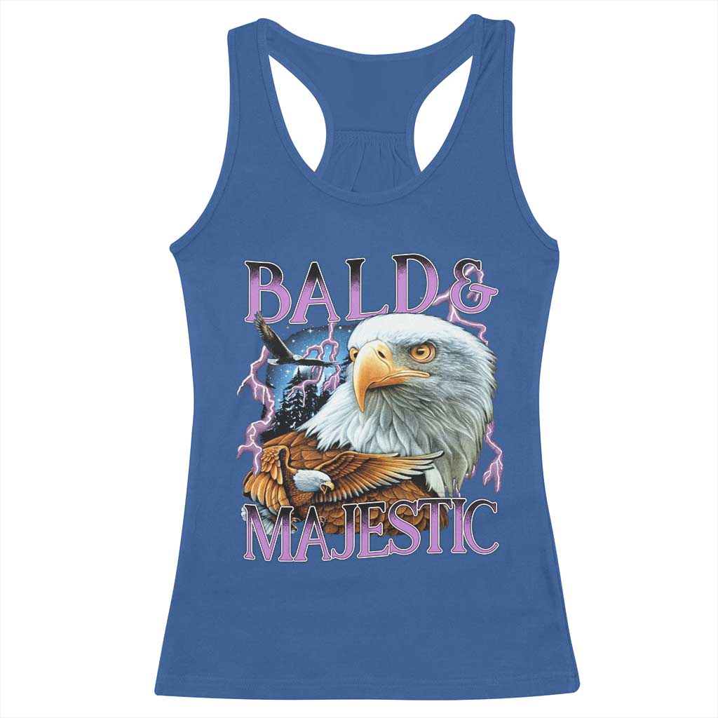 Funny Eagle Bald And Majestic Racerback Tank Top Vintage Eagle Thunder Storm