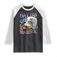 Funny Eagle Bald And Majestic Raglan Shirt Vintage Eagle Thunder Storm