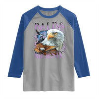 Funny Eagle Bald And Majestic Raglan Shirt Vintage Eagle Thunder Storm