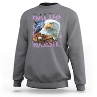 Funny Eagle Bald And Majestic Sweatshirt Vintage Eagle Thunder Storm - Wonder Print Shop