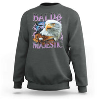 Funny Eagle Bald And Majestic Sweatshirt Vintage Eagle Thunder Storm - Wonder Print Shop