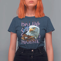 Funny Eagle Bald And Majestic T Shirt For Women Vintage Eagle Thunder Storm - Wonder Print Shop