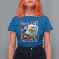 Funny Eagle Bald And Majestic T Shirt For Women Vintage Eagle Thunder Storm - Wonder Print Shop