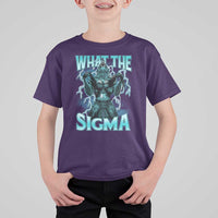 Funny What The Sigma T Shirt For Kid Alpha Wolf Oddly Specific Thunder Meme