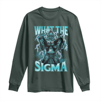 Funny What The Sigma Long Sleeve Shirt Alpha Wolf Oddly Specific Thunder Meme