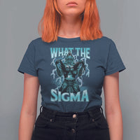 Funny What The Sigma T Shirt For Women Alpha Wolf Oddly Specific Thunder Meme