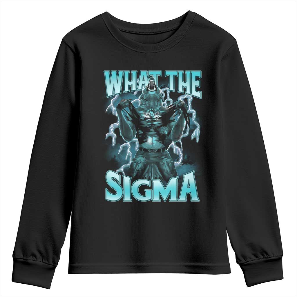 Funny What The Sigma Youth Sweatshirt Alpha Wolf Oddly Specific Thunder Meme