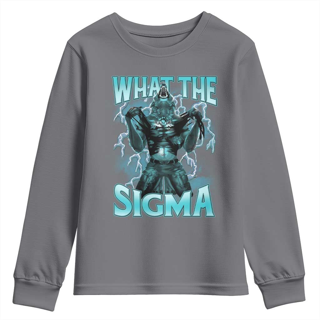 Funny What The Sigma Youth Sweatshirt Alpha Wolf Oddly Specific Thunder Meme
