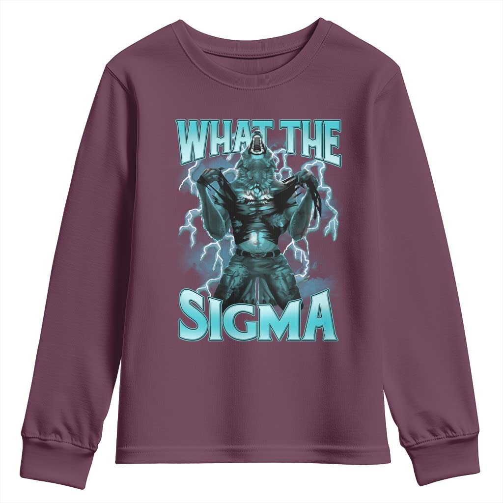 Funny What The Sigma Youth Sweatshirt Alpha Wolf Oddly Specific Thunder Meme