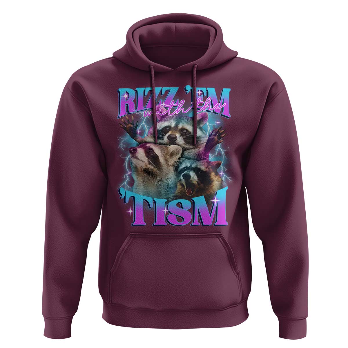 Funny Rizz Em With The Tism Hoodie Meme Autistic Racoon