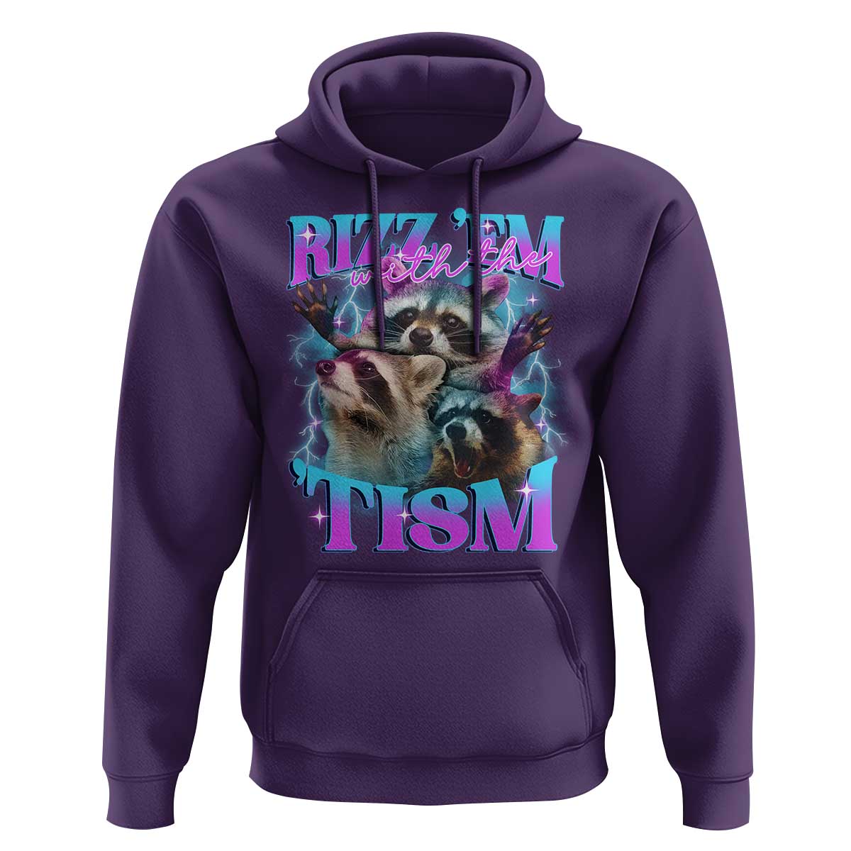 Funny Rizz Em With The Tism Hoodie Meme Autistic Racoon