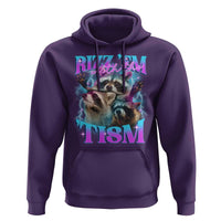 Funny Rizz Em With The Tism Hoodie Meme Autistic Racoon