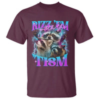 Funny Rizz Em With The Tism T Shirt Meme Autistic Racoon - Wonder Print Shop