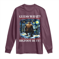 Funny Bigfoot Guess What Long Sleeve Shirt Butt Sasquatch Starry Night