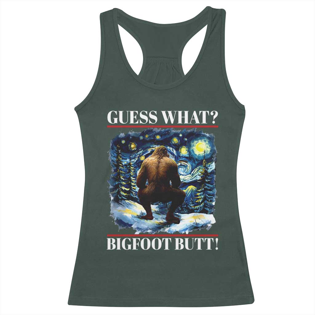 Funny Bigfoot Guess What Racerback Tank Top Butt Sasquatch Starry Night