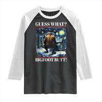 Funny Bigfoot Guess What Raglan Shirt Butt Sasquatch Starry Night