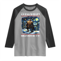 Funny Bigfoot Guess What Raglan Shirt Butt Sasquatch Starry Night